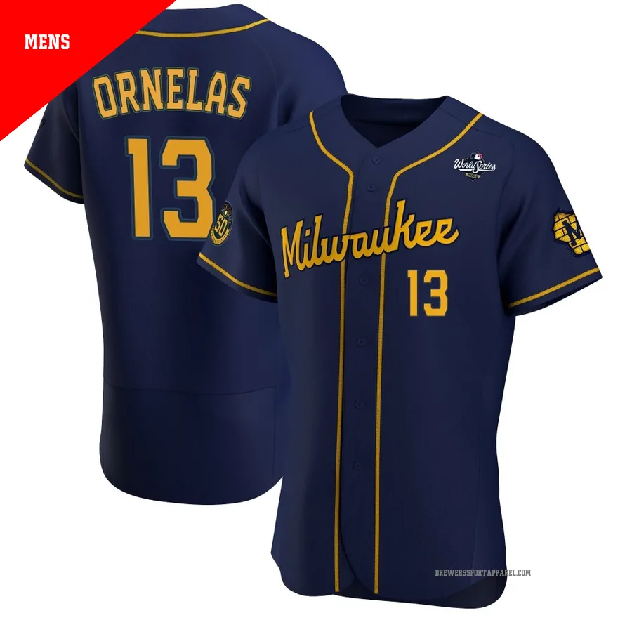 Milwaukee Brewers ＃13 Jonathan Ornelas Men's Navy Authentic Alternate 2026 World Series Jersey