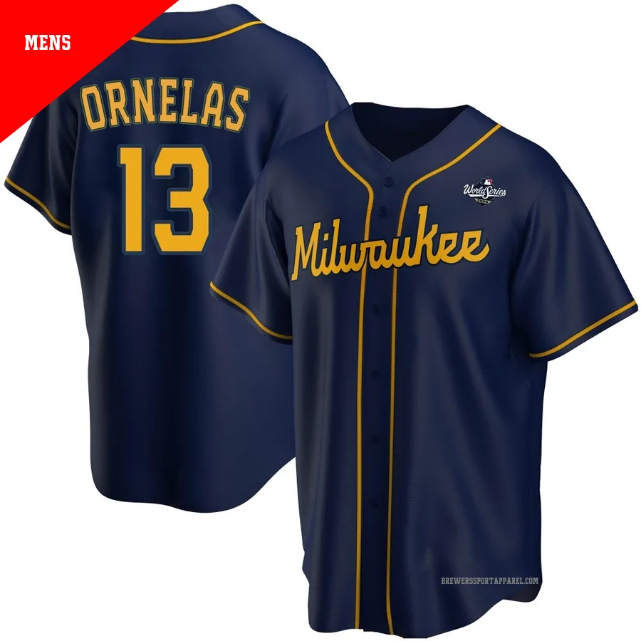 Milwaukee Brewers ＃13 Jonathan Ornelas Men's Navy Replica Alternate 2026 World Series Jersey