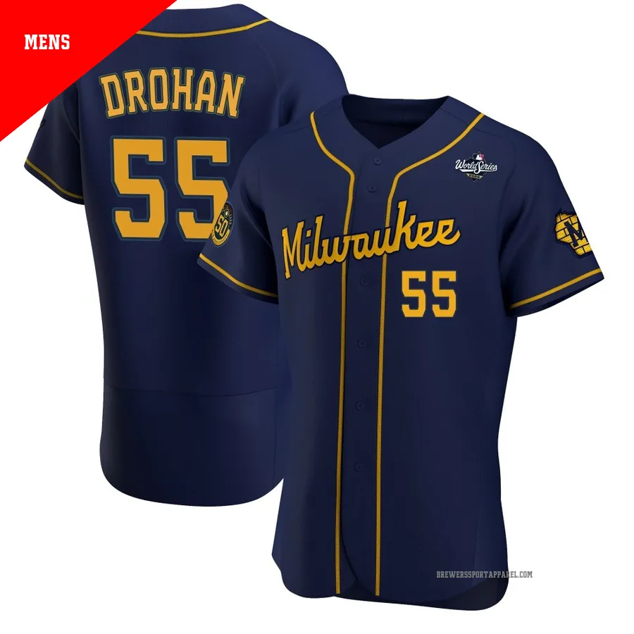 Milwaukee Brewers ＃55 Shane Drohan Men's Navy Authentic Alternate 2026 World Series Jersey