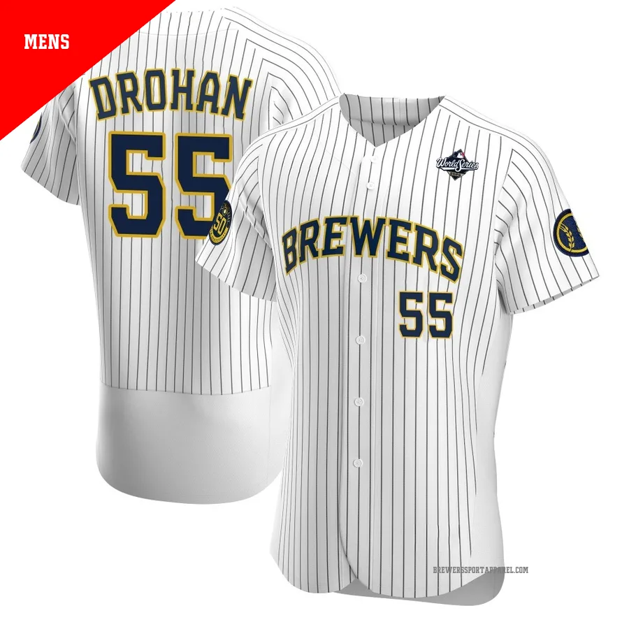 Milwaukee Brewers ＃55 Shane Drohan Men's White Authentic Alternate 2026 World Series Jersey
